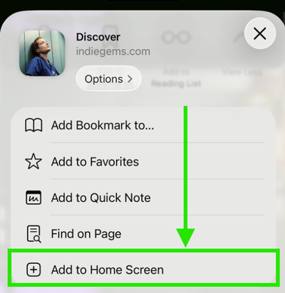 Tap Add to Home Screen